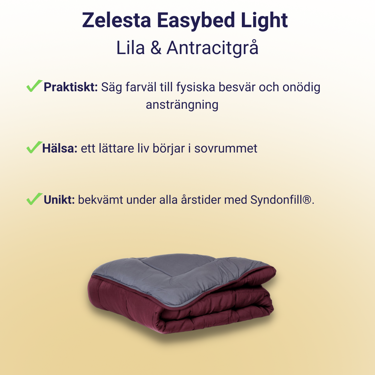Zelesta Easybed Light - Lila & Antracitgrå