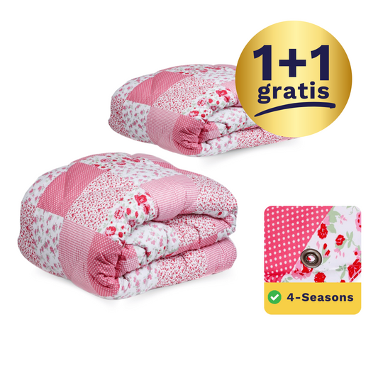 1+1 Zelesta Wonderbed 4 Seasons Double - Patchwork Pink