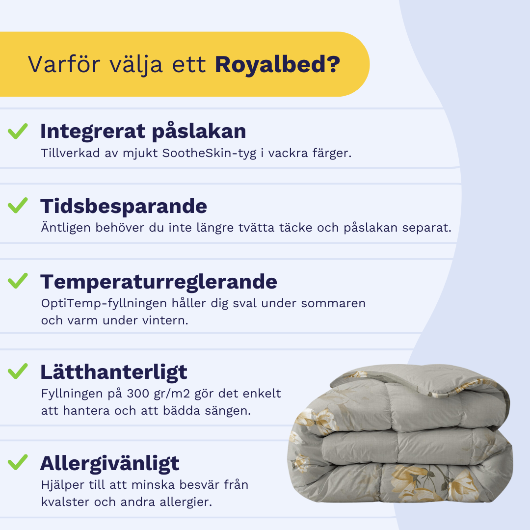 1+1 Zelesta Royalbed - White Blossom (S) – Zelesta.se