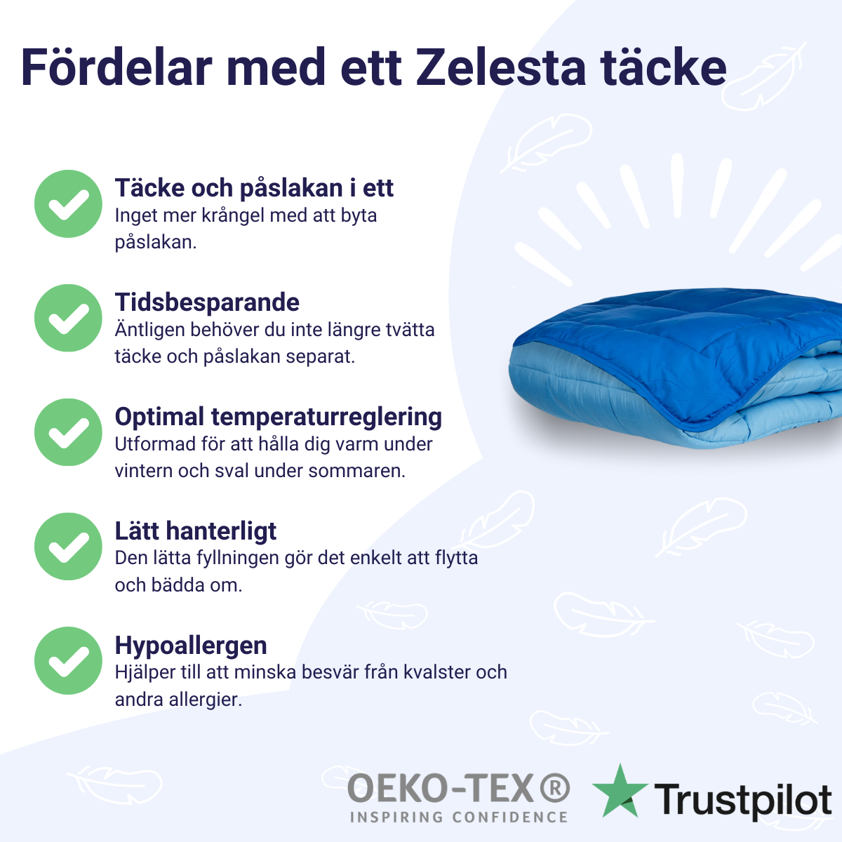 Zelesta Easybed - Blå & Azurblå