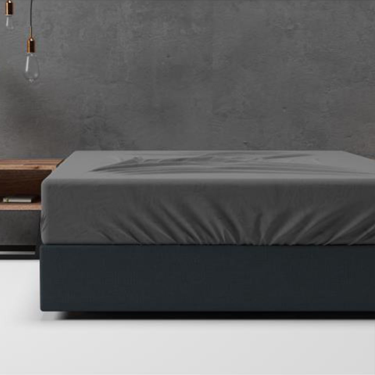 Basic Flannel dra-på-lakan Antracit