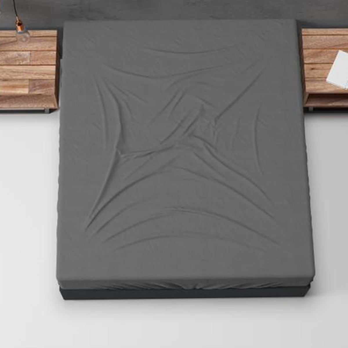 Basic Flannel dra-på-lakan Antracit