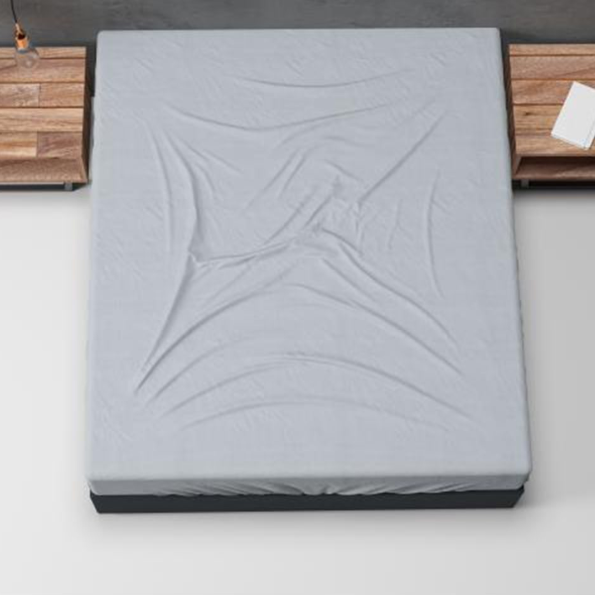 Basic Flannel dra-på-lakan Grå