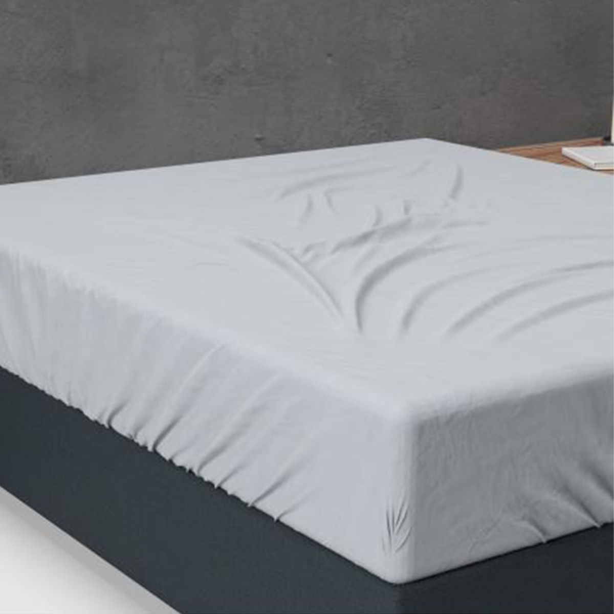 Basic Flannel dra-på-lakan Grå