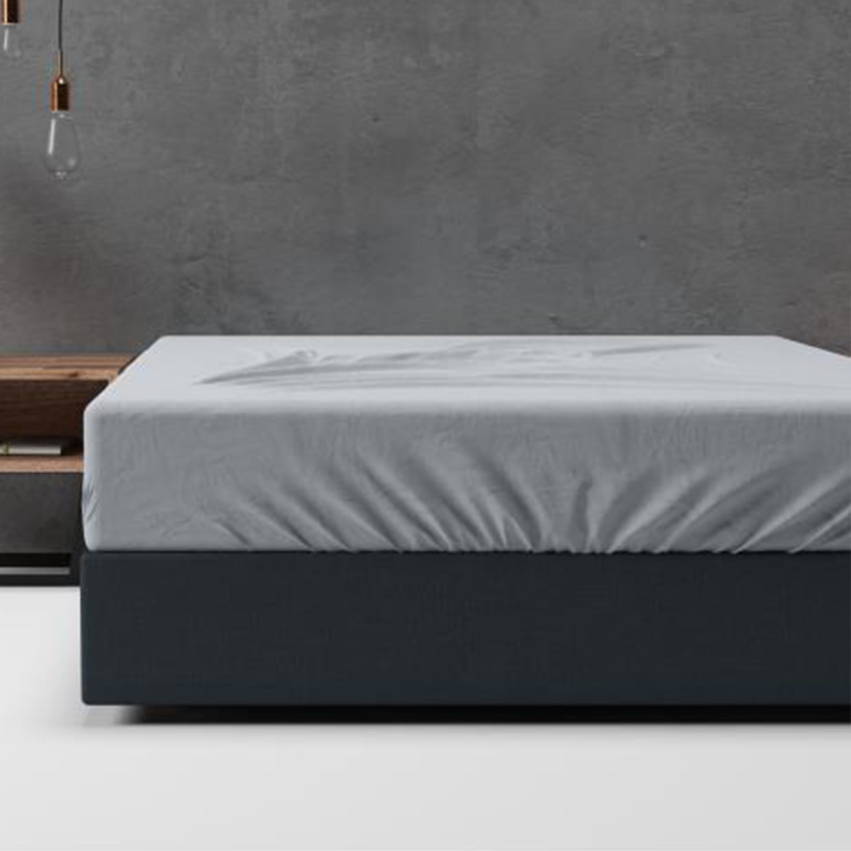 Basic Flannel dra-på-lakan Grå