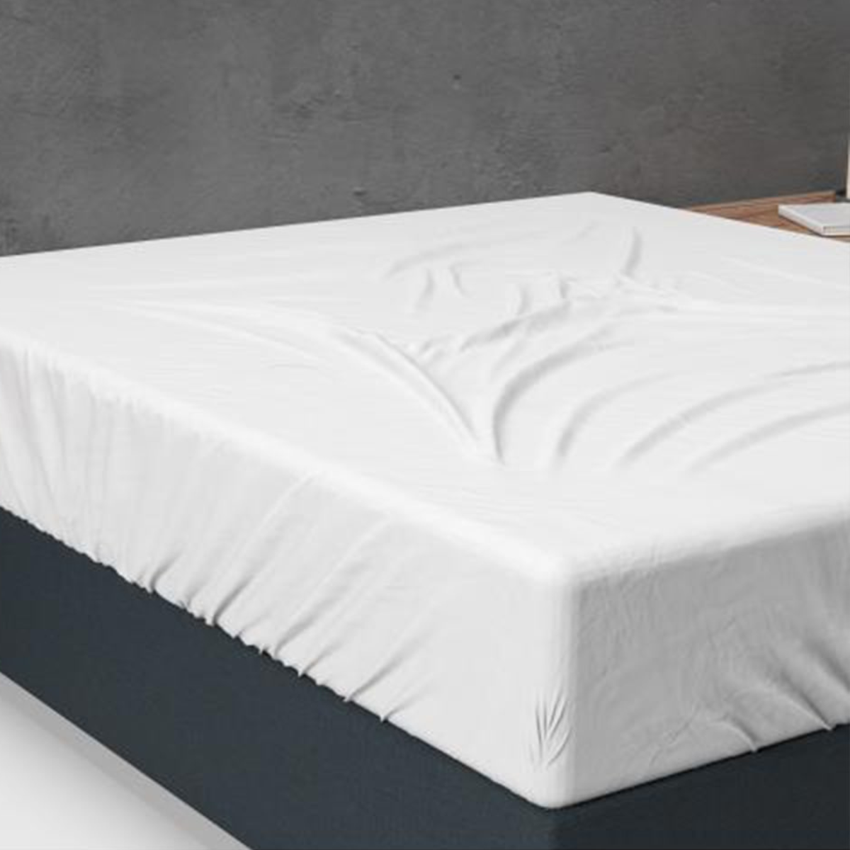 Basic Flannel dra-på-lakan Vit