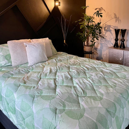 Zelesta Wonderbed Light Fresh Leaf Bedrukt Dekbed Met Vast Overtrek