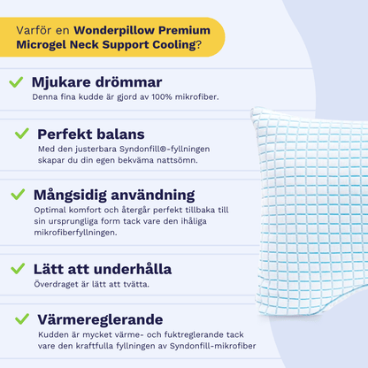 Wonderpillow Premium Microgel Neck Support Cooling 45x65