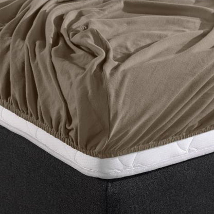 Double Jersey Dra-på-lakan Taupe